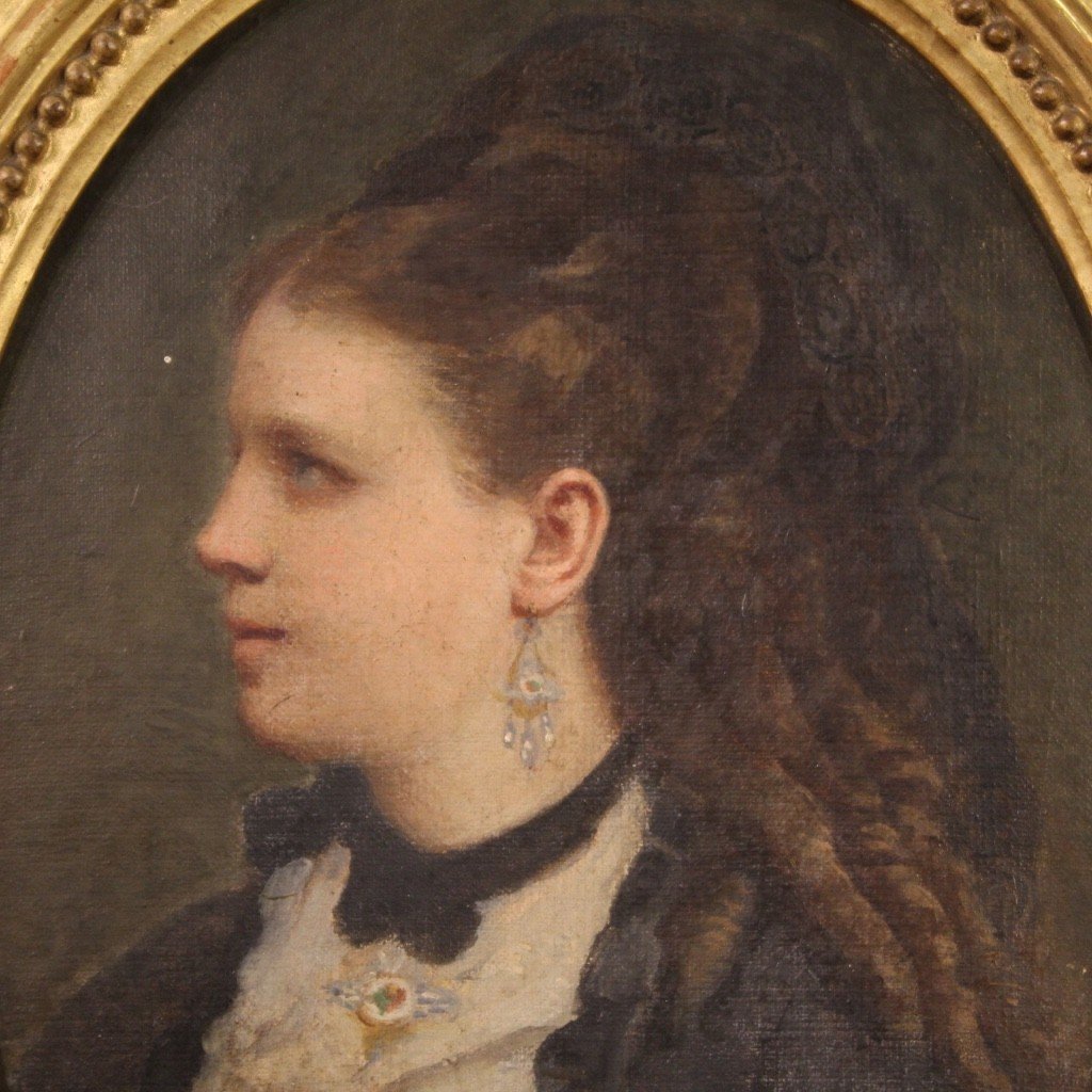 Piccolo ritratto di donna della fine del XIX secolo-photo-3