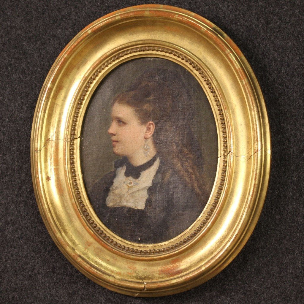 Piccolo ritratto di donna della fine del XIX secolo-photo-3