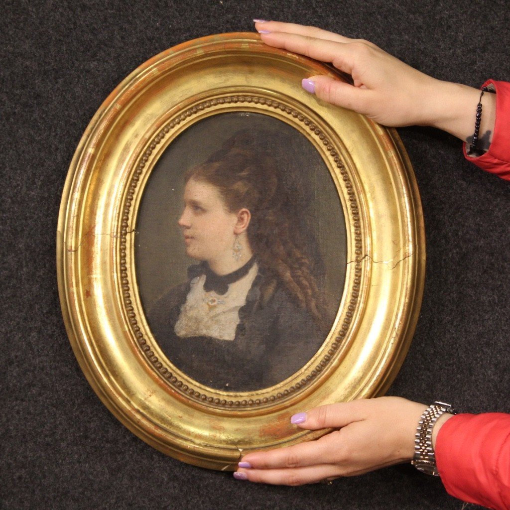 Piccolo ritratto di donna della fine del XIX secolo-photo-8