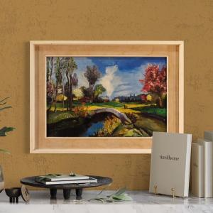 Dipinto francese paesaggio in stile Impressionista del XX secolo