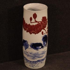 Vaso cinese in ceramica con paesaggio