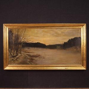 Grande paesaggio firmato, Franz Bombach (1857-1933)