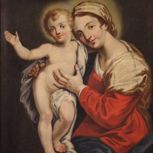 Dipinto Madonna con bambino della prima metà del XVIII secolo