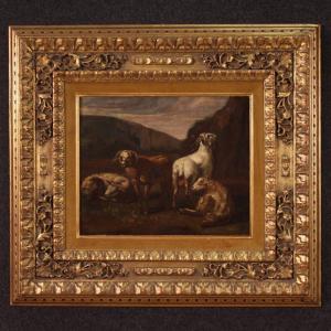 Dipinto italiano paesaggio pastorale del XVIII secolo