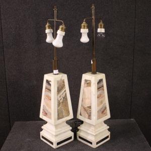 Bella coppia di lampade in marmo anni 60'