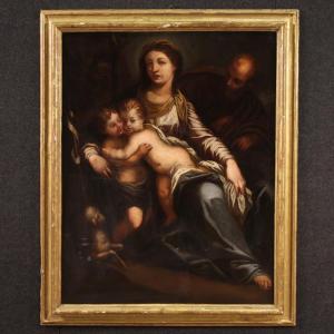 Grande quadro italiano del XVII secolo, Sacra Famiglia con San Giovannino