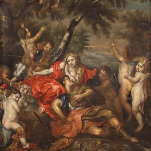 Grande dipinto mitologico del XVII secolo, Allegoria di Venere e Marte