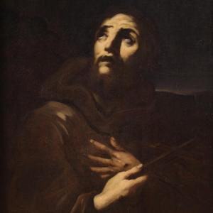Antico quadro italiano del XVII secolo, San Francesco d'Assisi
