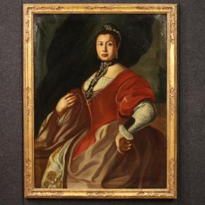 Grande quadro italiano del XVIII secolo, Ritratto di Dama