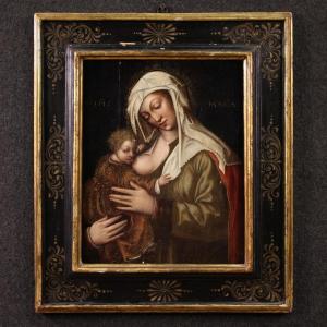 Dipinto su tavola del XVI secolo, Madonna col bambino