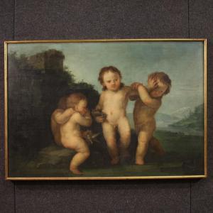 Quadro italiano Rococò del XVIII secolo, Gioco di Putti