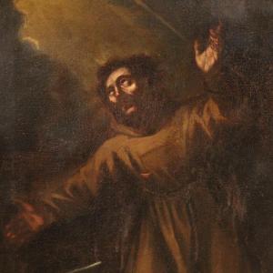 Dipinto religioso del XVII secolo, San Francesco d'Assisi