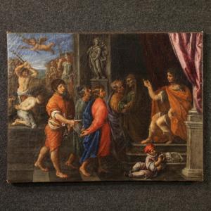 Antico quadro italiano del XVII secolo, il martirio dei quattro Santi coronati