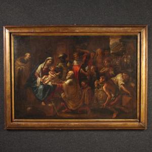 Grande quadro religioso del XVII secolo, Adorazione dei Magi