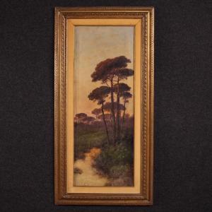 Dipinto italiano paesaggio firmato Marko del XIX secolo