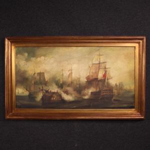 Dipinto francese marina Battaglia di Trafalgar del XX secolo