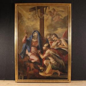 Grande quadro italiano del XVII secolo, Madonna addolorata con angeli