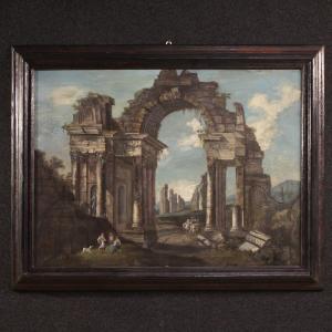 Dipinto italiano capriccio architettonico del XX secolo