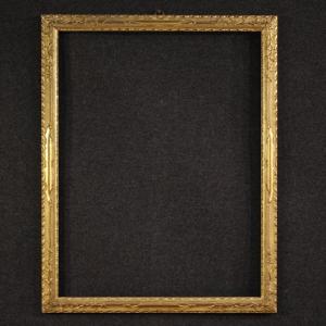 Antica cornice italiana dorata del XIX secolo