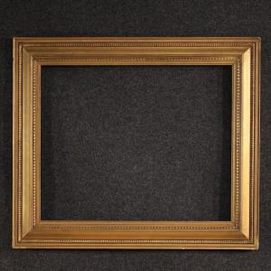 Cornice italiana dorata in legno e gesso del XX secolo
