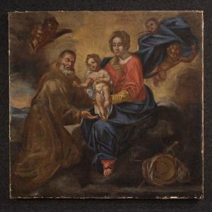 Antico dipinto italiano, Madonna con bambino e San Felice