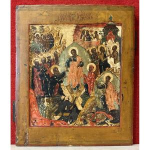 Icon Of The Resurrection Of Christ, Russia 18th Century / Orthodox Easter