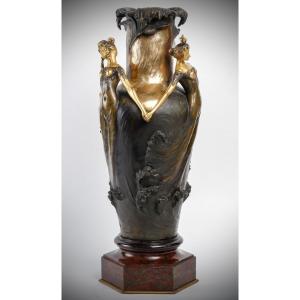 Louis Chalon Bronze Vase
