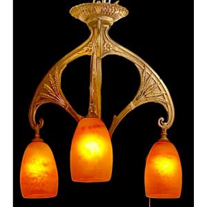 Majorelle And Daum Art Nouveau Pendant Light