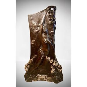 Bronze Vase By Georges Flamand With Double Patina 