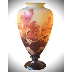 Gallé Vase With Lilac Decoration