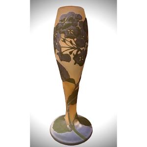 Gallé Vase Decorated With Hydrangeas 