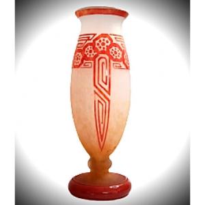 Art Deco Vase From Charder And French Glass