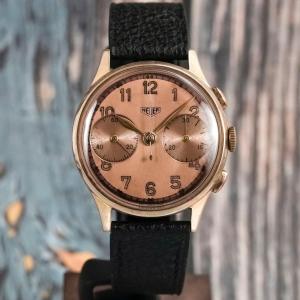 Heuer Big Eyes Jumbo 37.5 Mm Chronograph Circa 1950