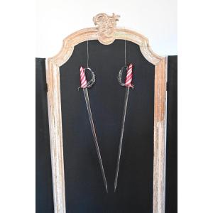 Pair Of Murano Glass Swords