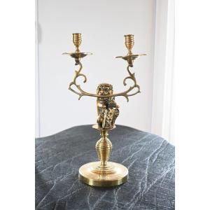 19th Century Bronze Candlestick
