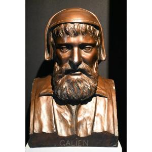 Patinated Plaster Bust Of Claude Galien, Late 19th Century