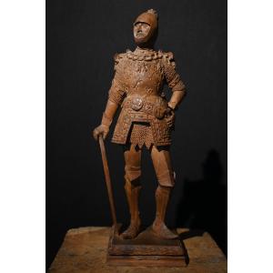 19th-century Wooden Sculpture Of King Arthur