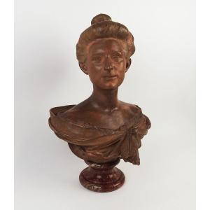 Terracotta Bust By Max Blondat