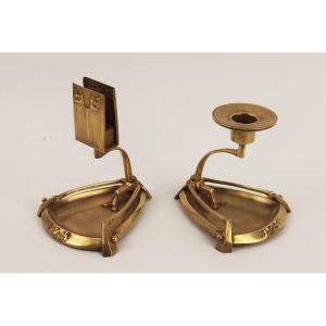 Candle Holder And Match Holder 1900 Jugendstil