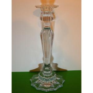 Crystal Candlestick, Small Torch 25 Cm In Height, 20th