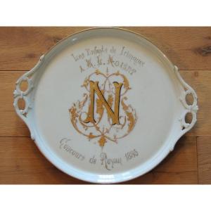 Porcelain Dish, "the Children Of Limoges", Royan Competition 1886, From The 19th