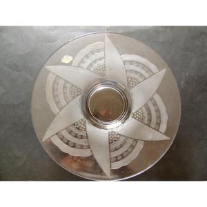 Fruit Bowl, Crystal Table Center, Vannes Art, Art Deco, 20th Century