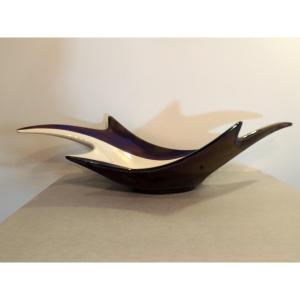 Fruit Bowl, Table Center, Verceram In Vallauris, Pearly Reflections, Vintage, 50s-60s