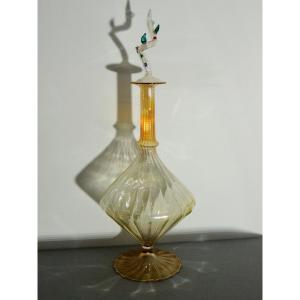 Murano, Carafe, Ewer In Blown Glass Attributed To Barovier And Tosa From The 70s, 20th