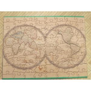 Puzzel, Game, Atlas Of The World Publisher Dopter In Paris 1856, 8 Wooden Boards, Educational Toy