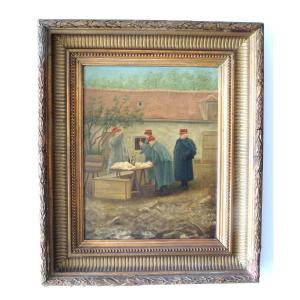 Oil On Canvas, General Joffre Frugal Lunched At The Front After The Illustration From 5-12-1914 