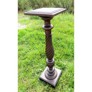 Bolster, Marble Top, Stained Wood, 19th Century