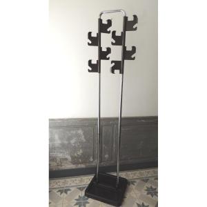 Coat Racks By Jean Pierre Vitrac For Manade, 8 Coat Hooks, In Metal And Plastic, 20th