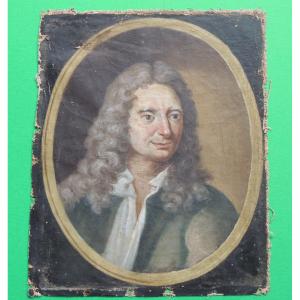 Portrait Of Nicolas Boileau Known As Despreaux (1636 - 1711), Oil Painting On Canvas, 18th Century 