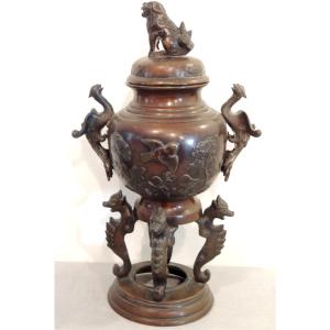 Chinese Bronze Incense Burner, 20th Century